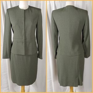 John Meyer of Norwich green skirt jacket career suit sz 8P